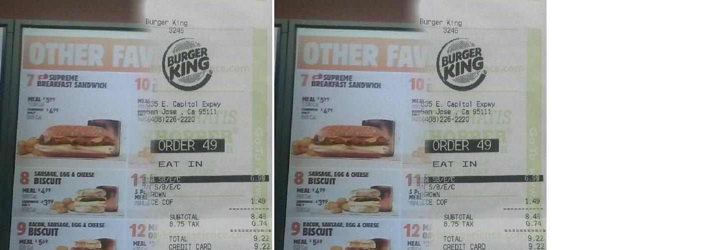 Burger King Menu
