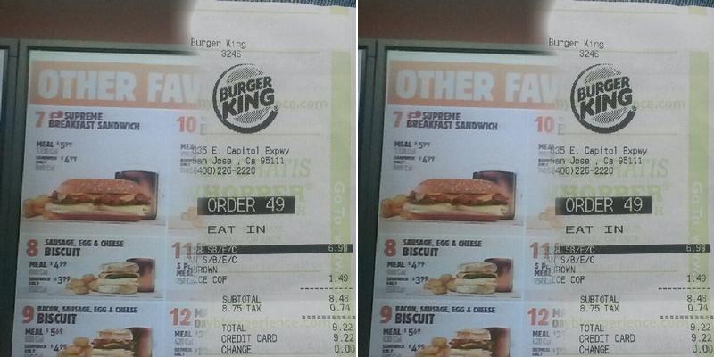 Burger King Menu