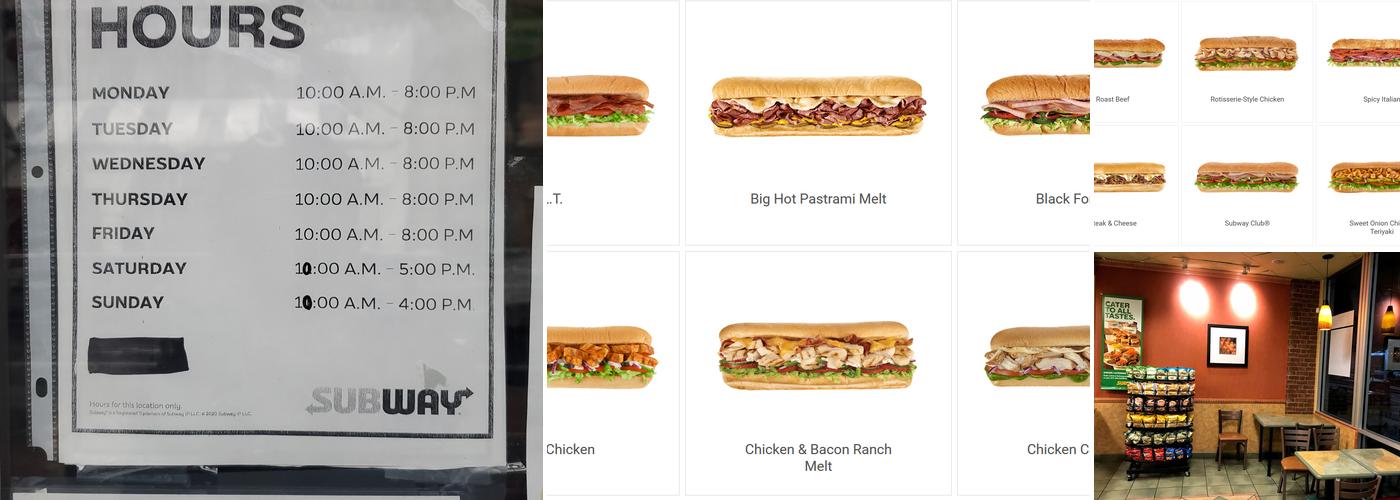 Subway Menu