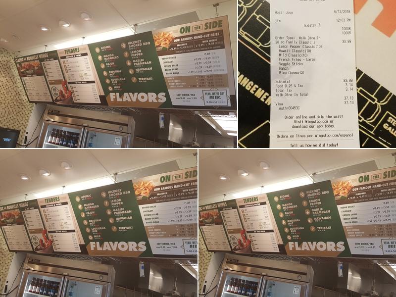 Wingstop Menu