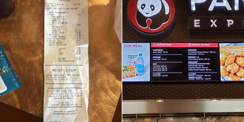 Panda Express Menu