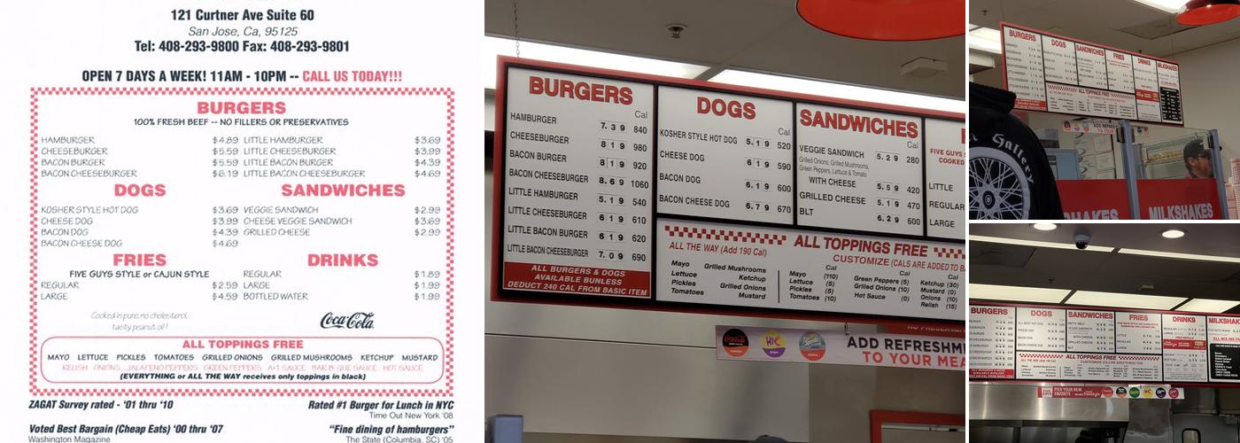 Five Guys Menu