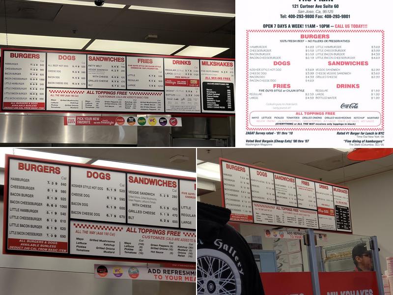 Five Guys Menu