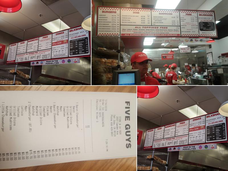 Five Guys Menu