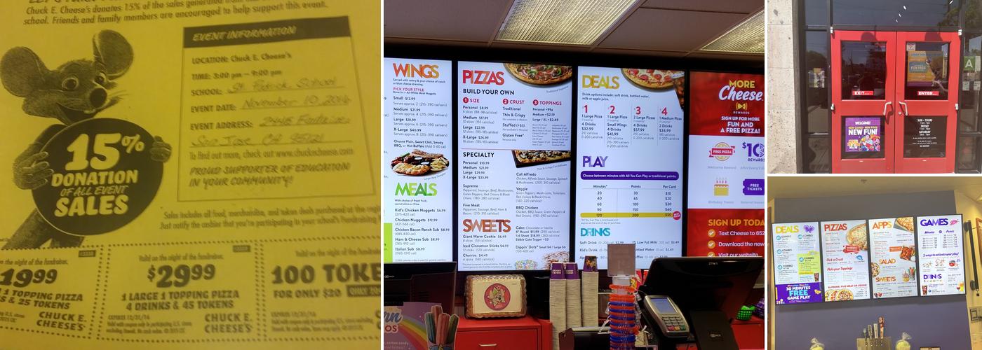 Chuck E. Cheese Menu
