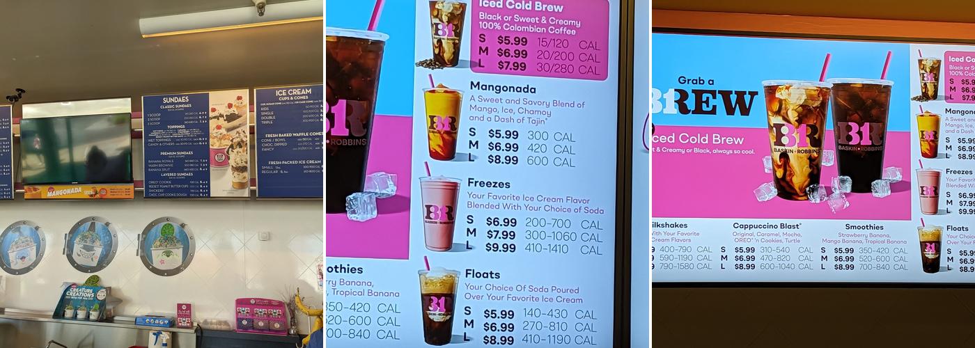Baskin-Robbins Menu
