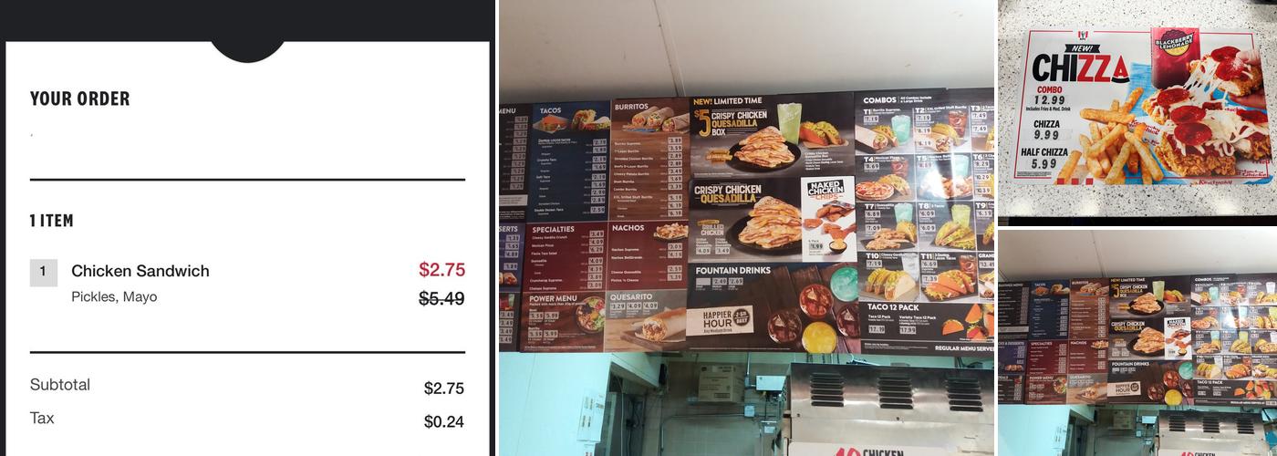 KFC Menu