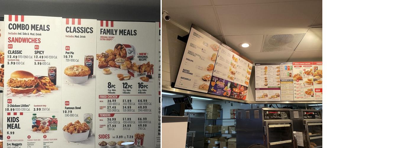 KFC Menu