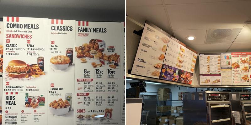 KFC Menu