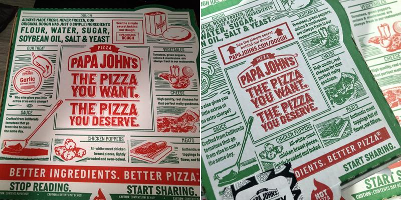 Papa Johns Pizza Menu
