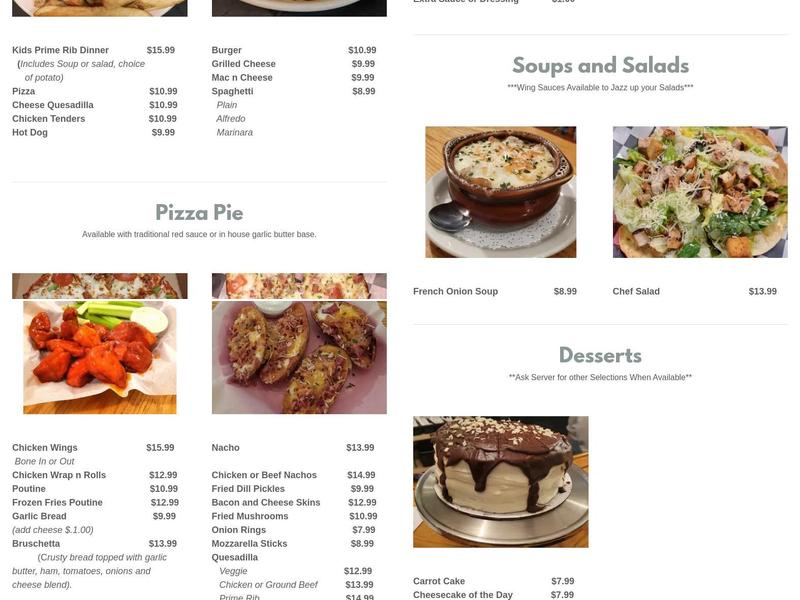 Jc's River Run Menu