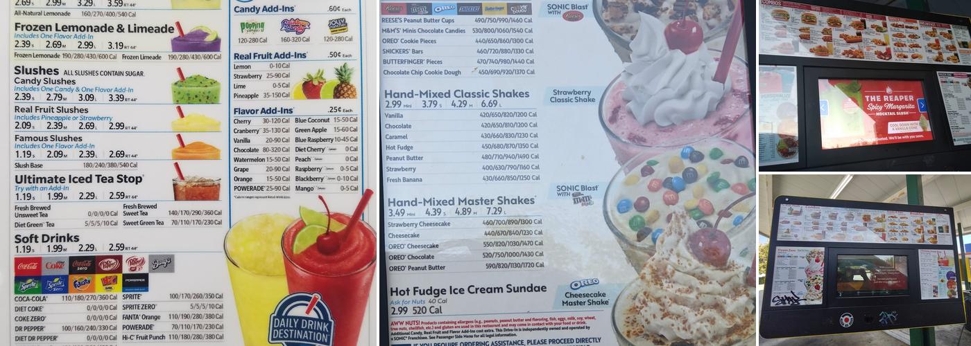 Sonic Drive-In Menu