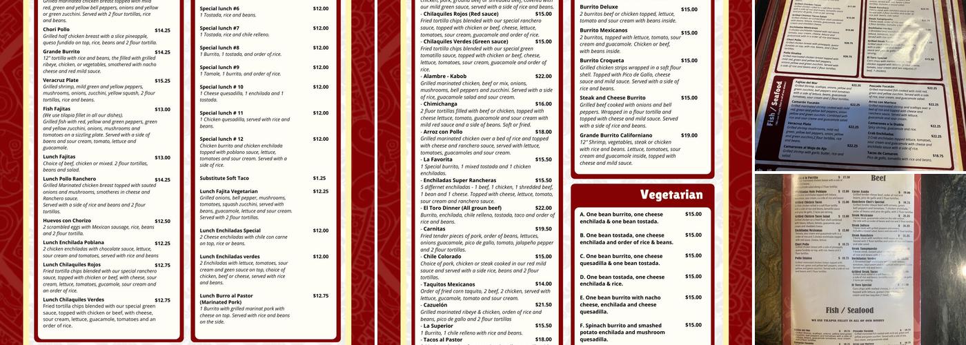 El Toro Bravo ll Menu