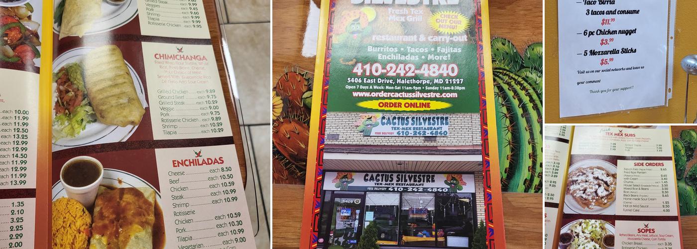 Cactus Silvestre Menu