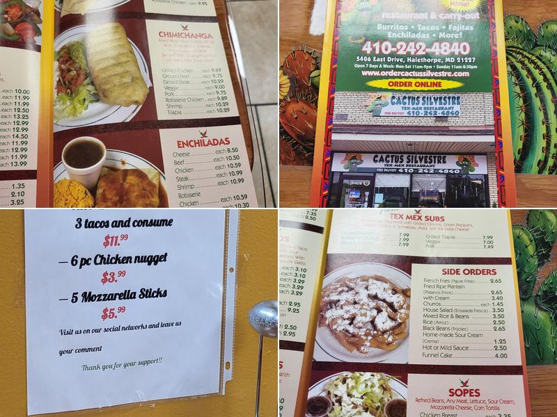 Cactus Silvestre Menu