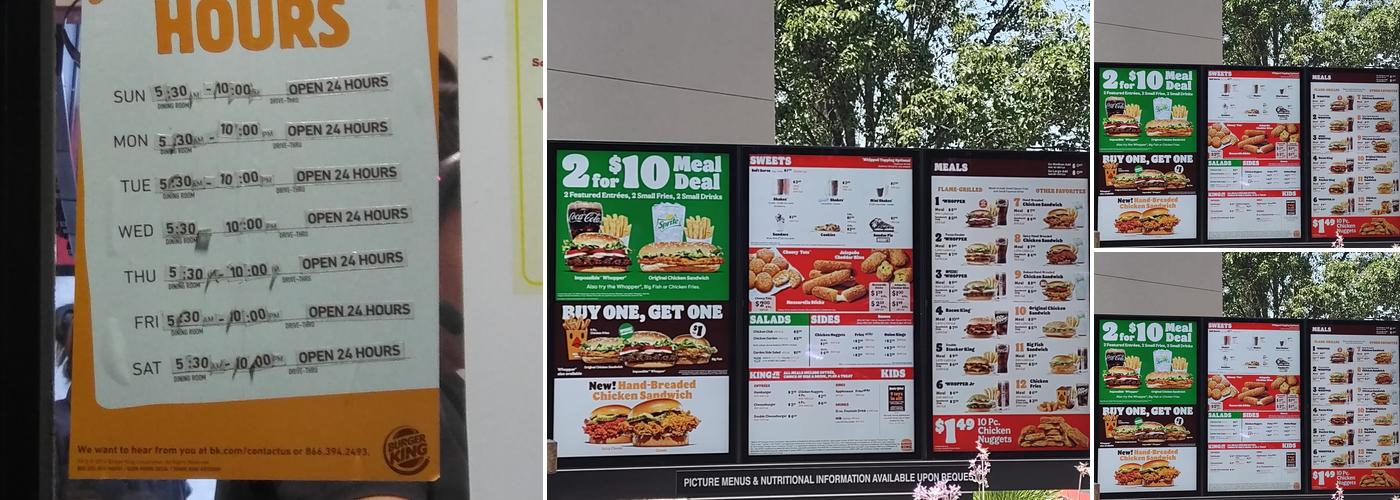 Burger King Menu