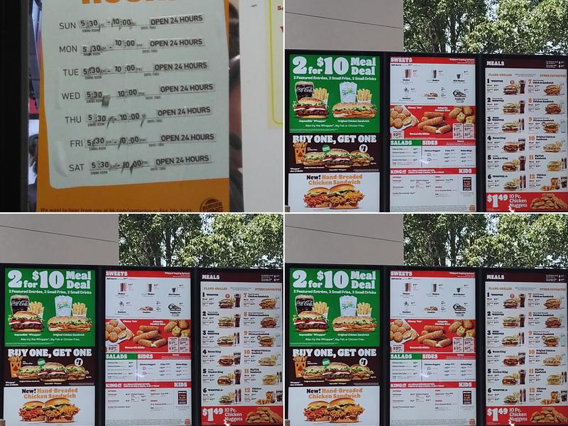 Burger King Menu