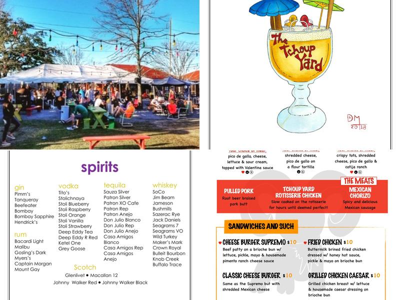 The Tchoup Yard Menu