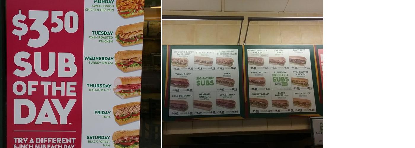 Subway Menu