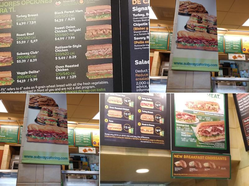 Subway Menu