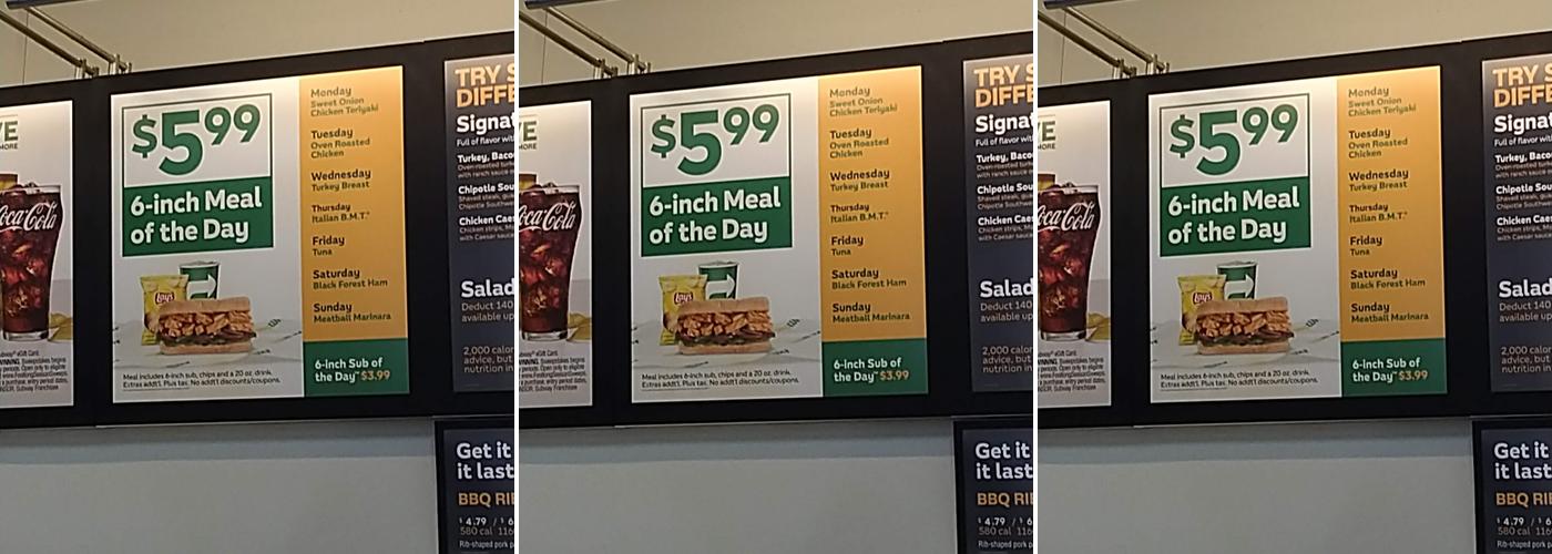 Subway Menu