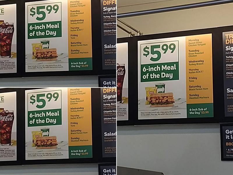 Subway Menu