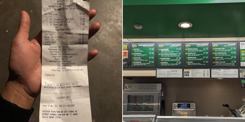 Subway Menu