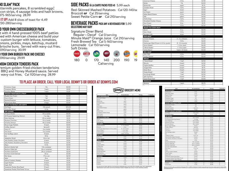 Denny's Menu