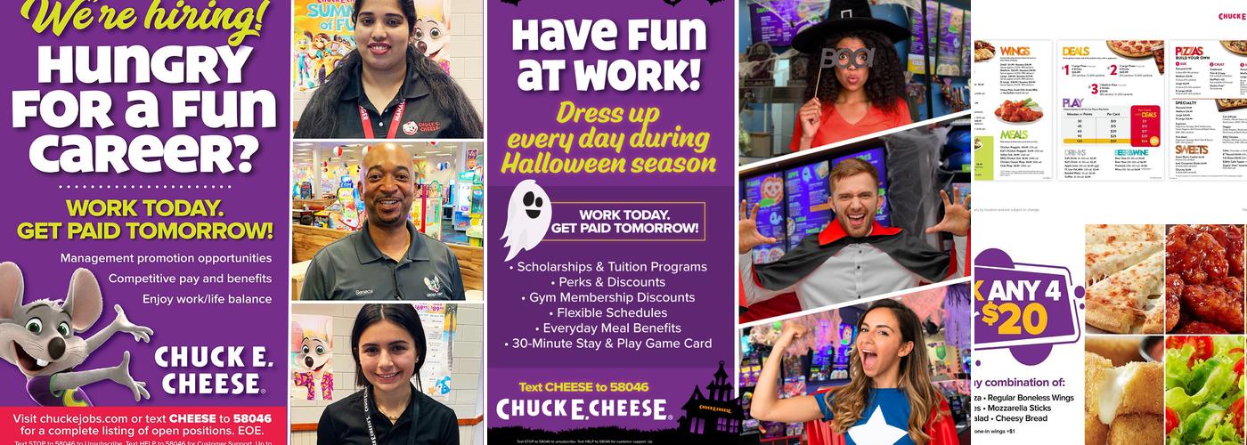 Chuck E. Cheese Menu