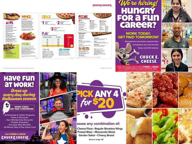 Chuck E. Cheese Menu