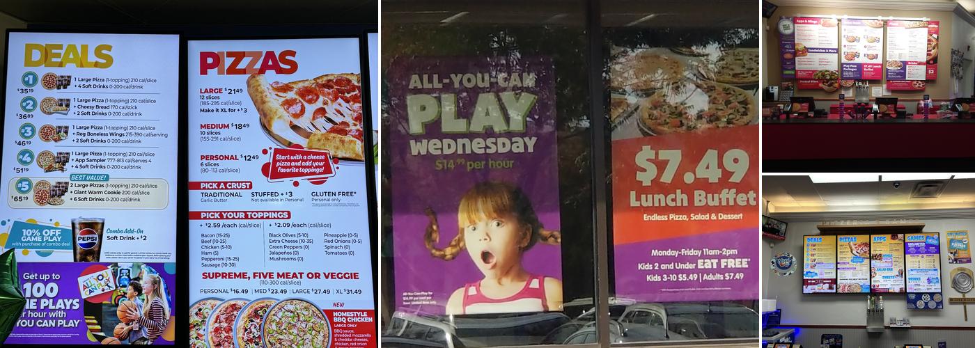 Chuck E. Cheese Menu