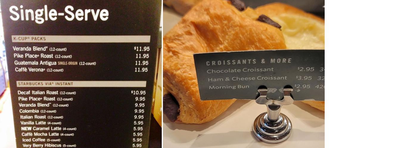 Starbucks Coffee Company Menu