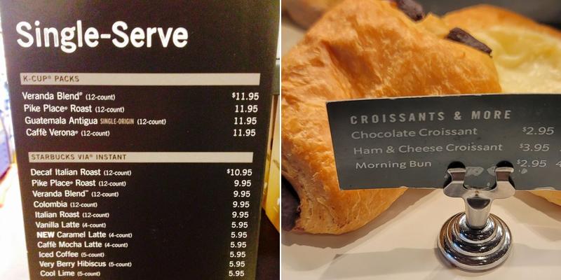 Starbucks Coffee Company Menu