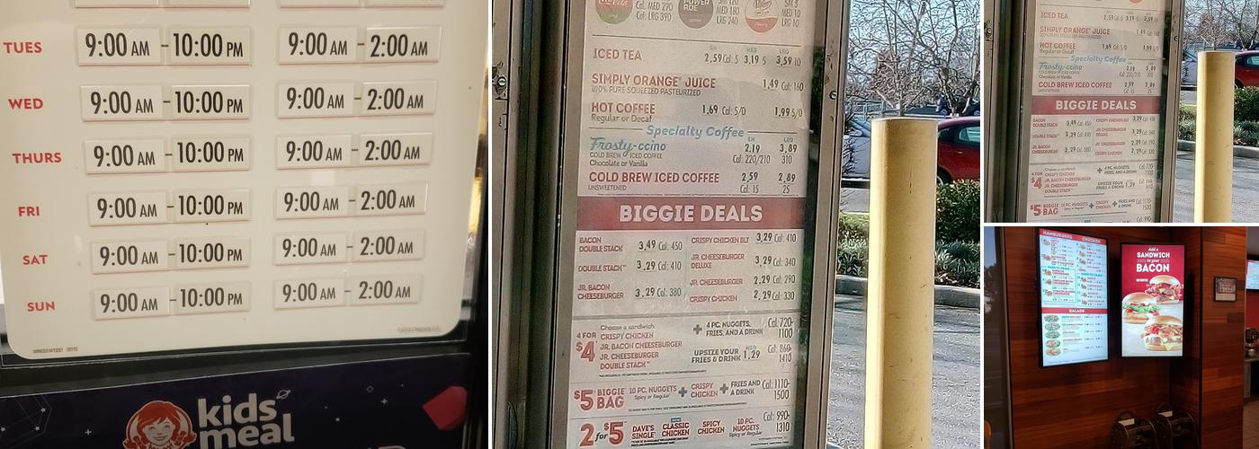 Wendy's Menu
