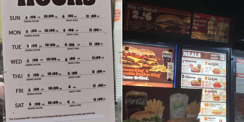 Burger King Menu