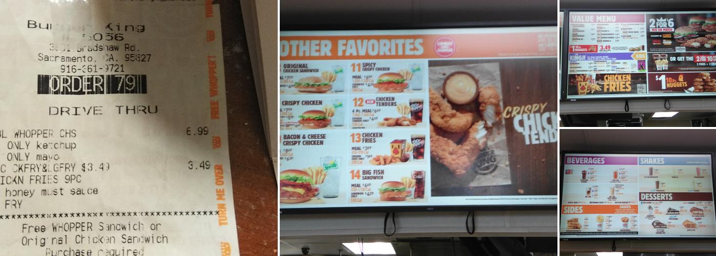 Burger King Menu