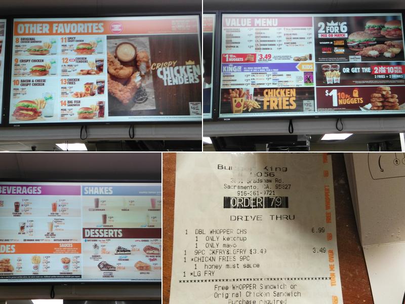 Burger King Menu
