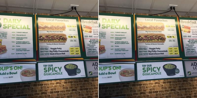 Subway Menu