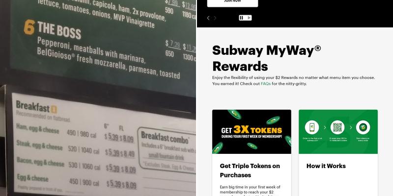 Subway Menu