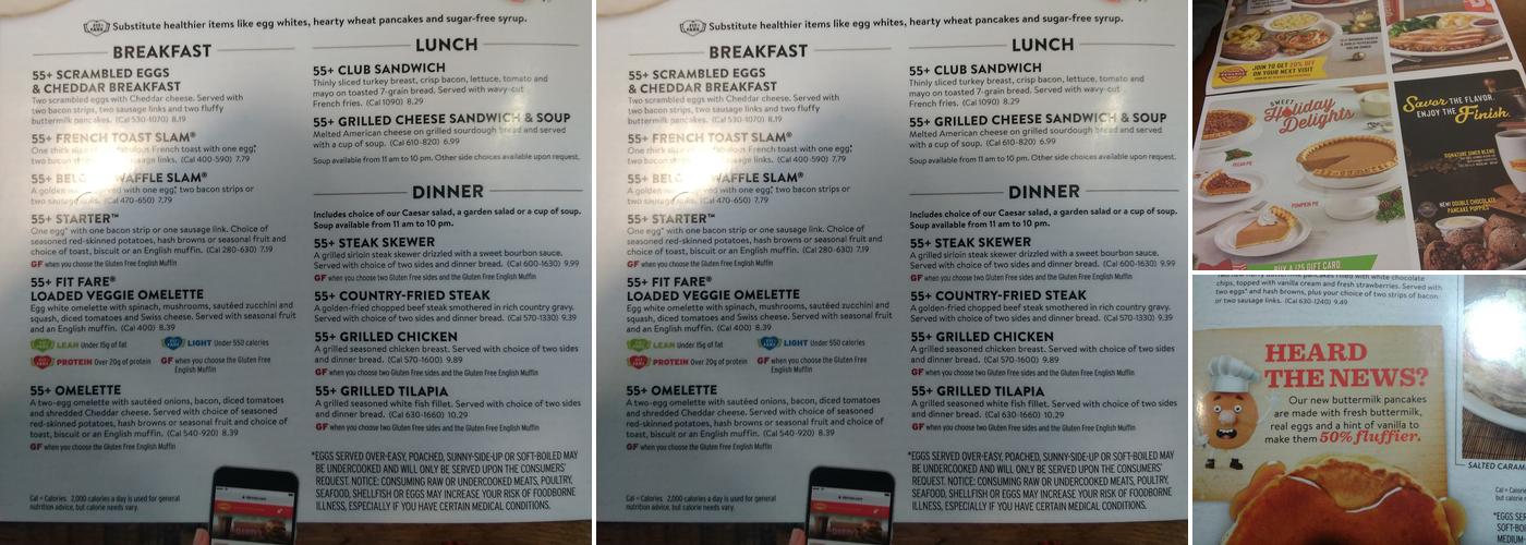 Denny's Restaurant Menu