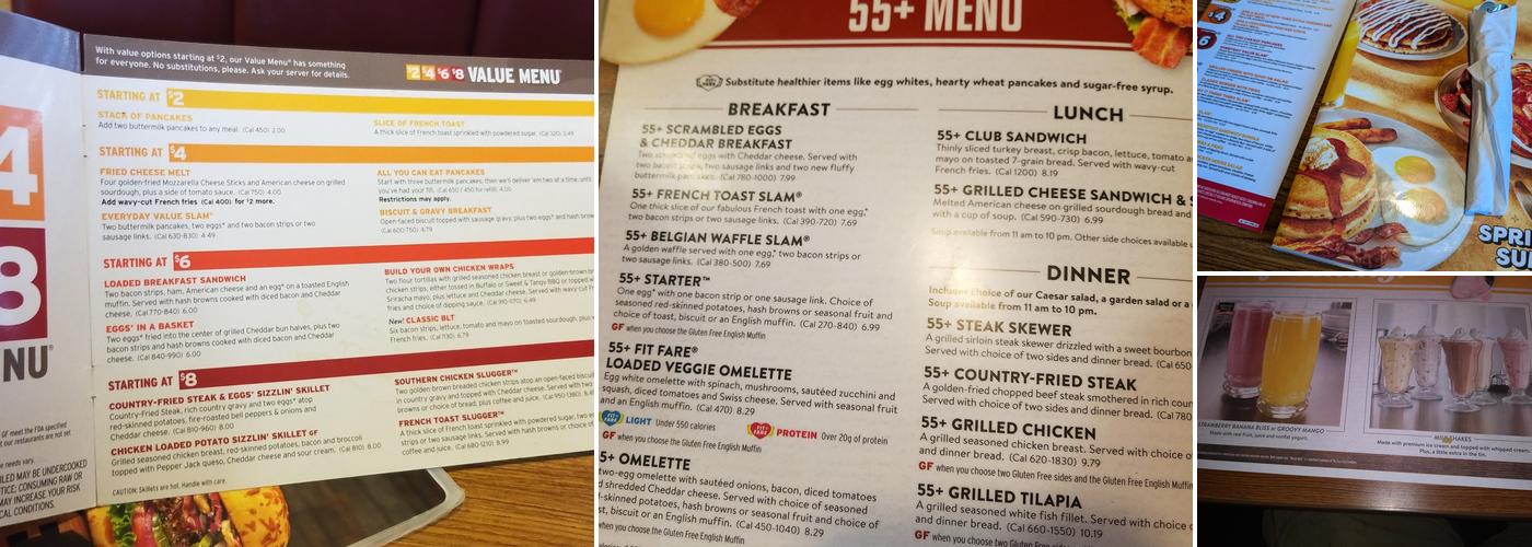 Denny's Restaurant Menu