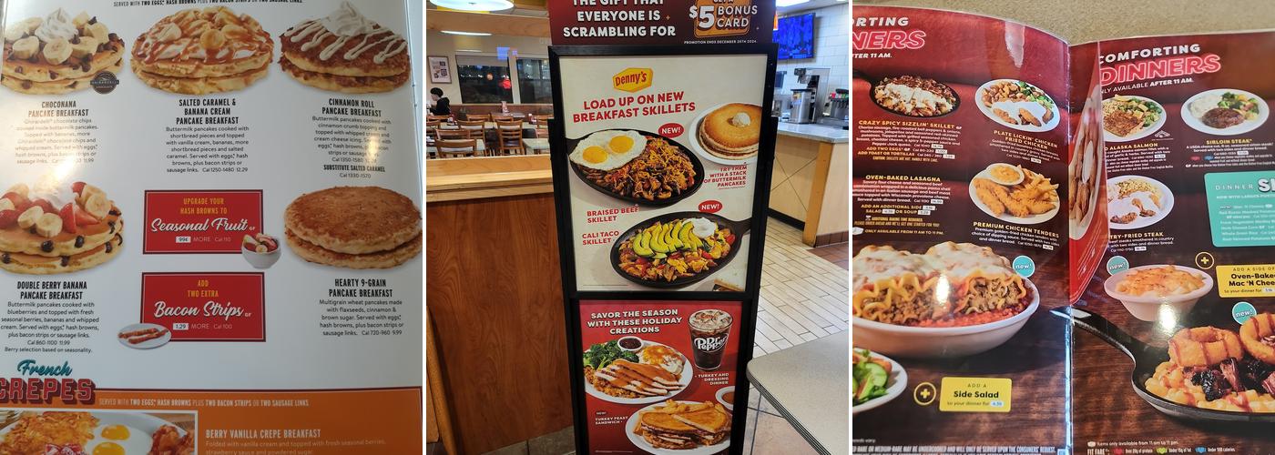 Denny's Restaurant Menu