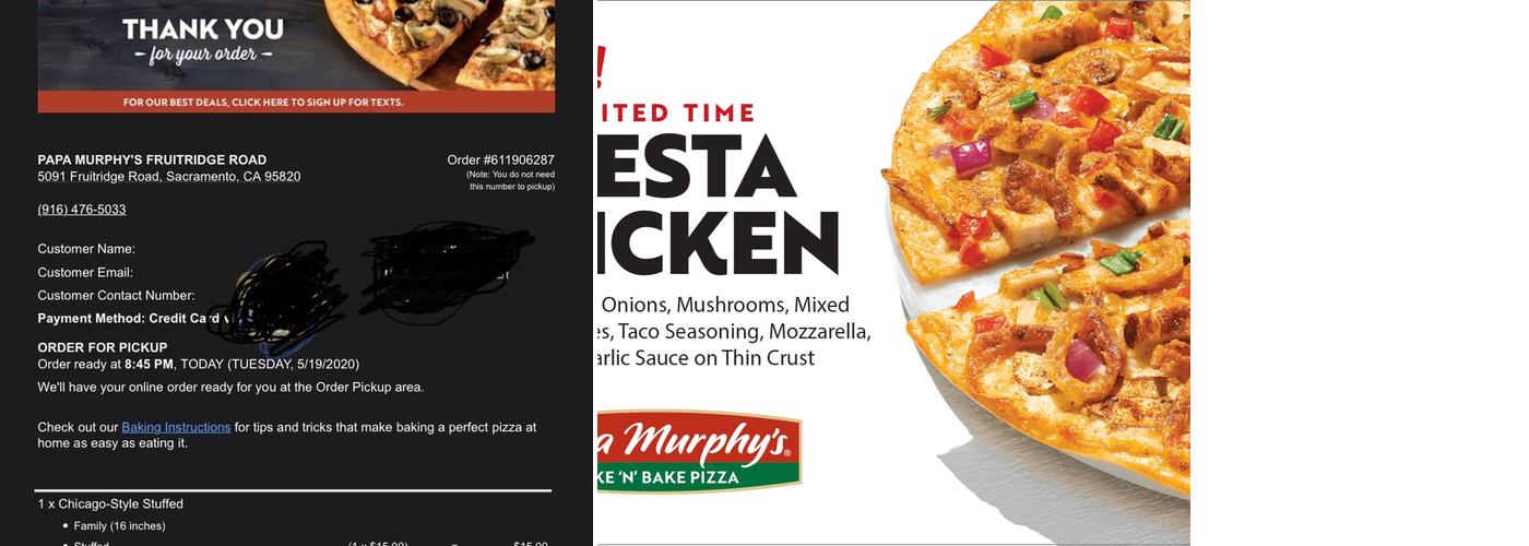 Papa Murphy's | Take 'N' Bake Pizza Menu