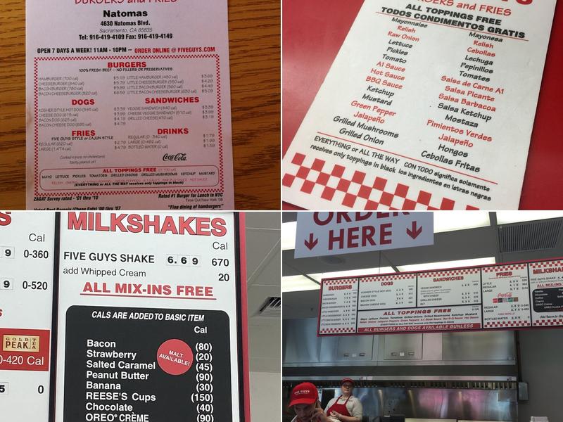 Five Guys Menu