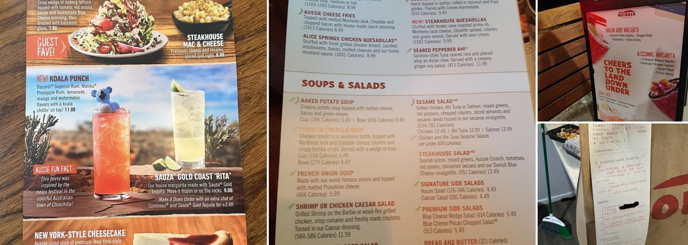 Outback Steakhouse Menu
