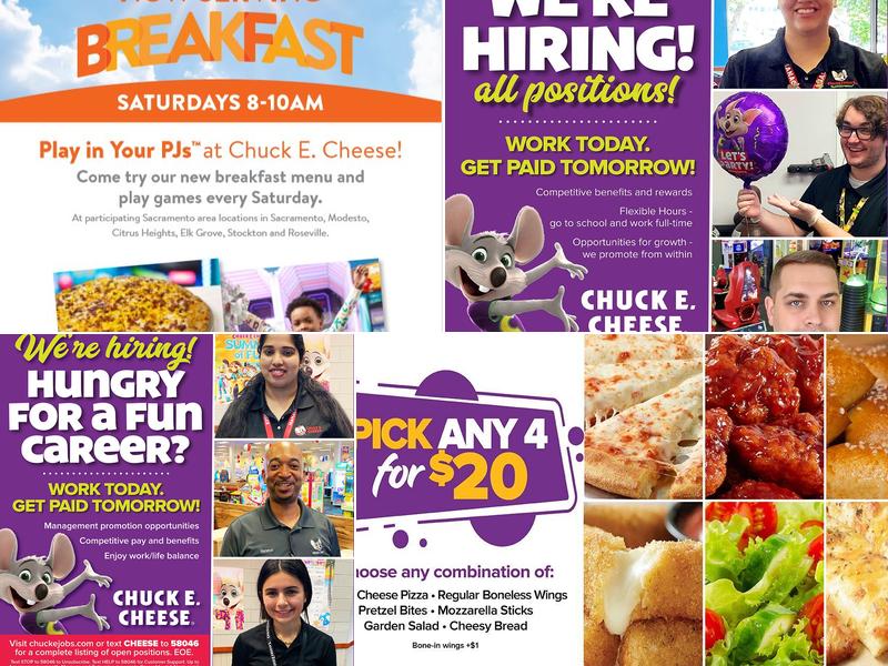 Chuck E. Cheese Menu