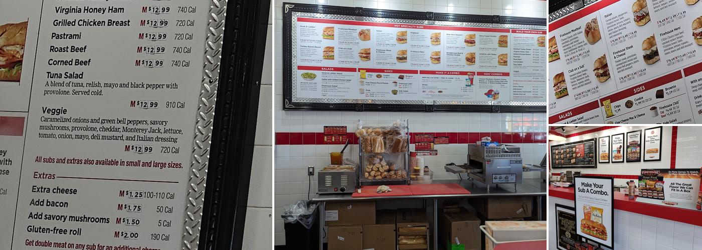 Firehouse Subs Truxel Rd Menu