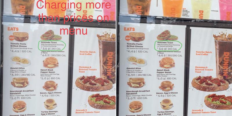 Dunkin' Menu