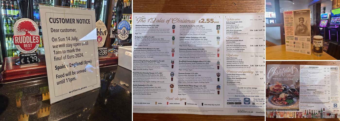 The William Rufus - JD Wetherspoon Menu