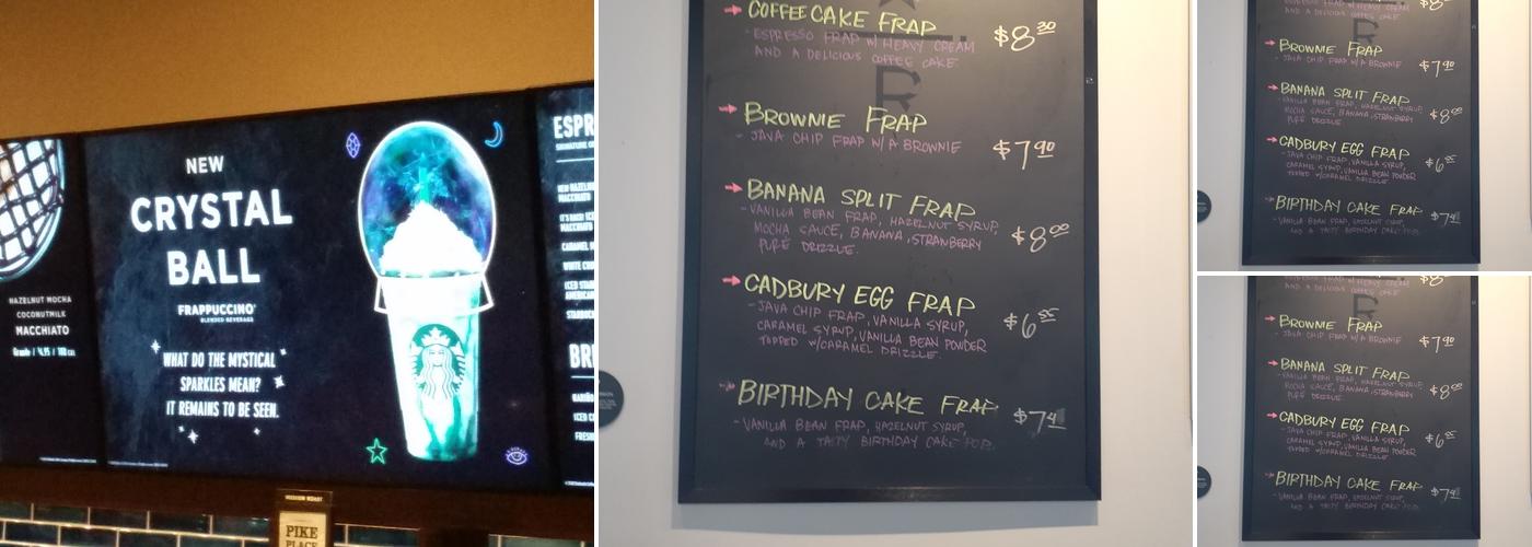 Starbucks Coffee Company Menu